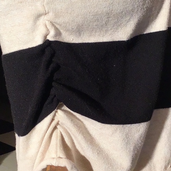 Pink Rose tunic sweater dress black cream stripes S - Picture 4 of 5